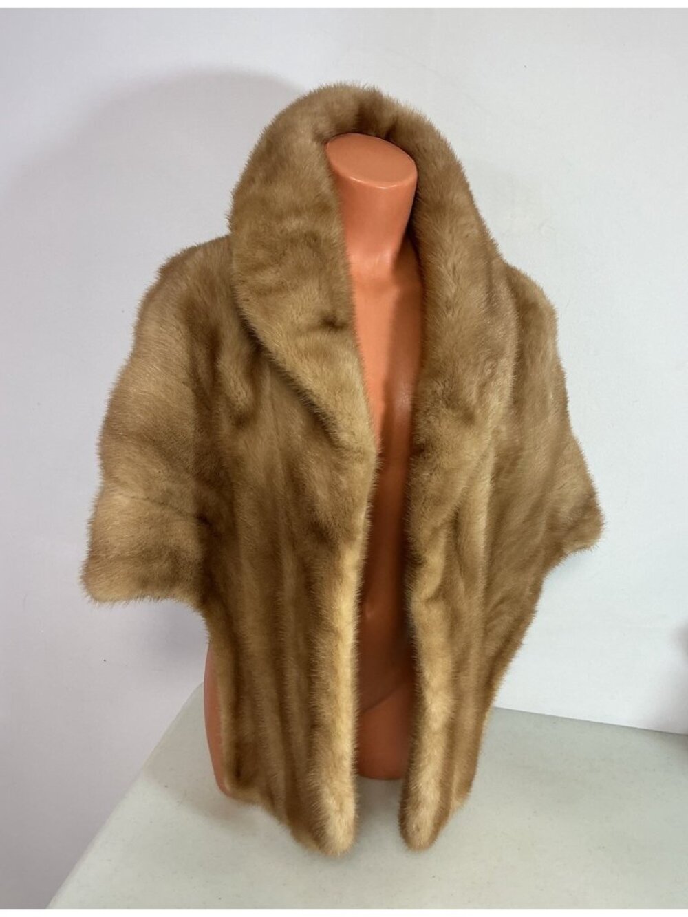 Sol Schulman Genuine Mink Fur Coat Jacket Shawl Stole Womens Small